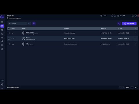 Caddayn Biller | Tutorial | Add Supplier | Version 1