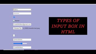 Different types of input box in html #developers #html #html5 #htmltutorial #programmer #webdesign