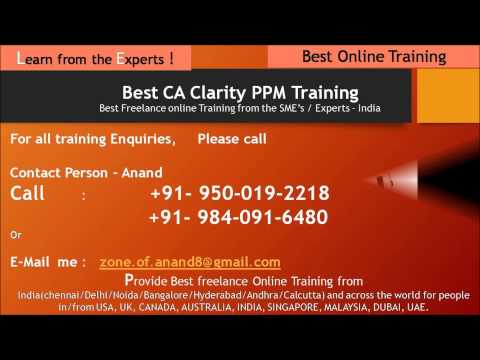 CA Clarity PPM freelance online training in India