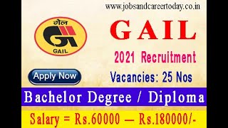 GAIL (India) Limited Jobs 2021- Recruitment of Executive Trainee (Engineers) | Apply Online