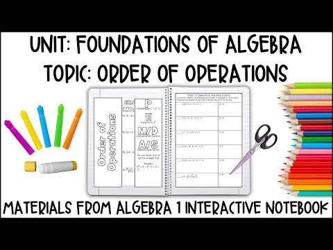 Order of Operations Unit 1 Lesson 1 Video Lessons from an Algebra 1 Interactive Notebook