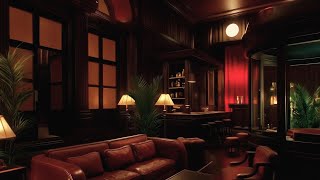 classic jazz from the 1940s playing in a cozy lounge on a rainy night
