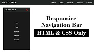 Create a Responsive Navigation Bar Using Only HTML & CSS