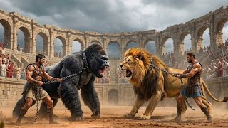 EPIC BATTLE: King Kong vs Golden Lion | Who Survives The Roman Arena? | 4K ⚔️