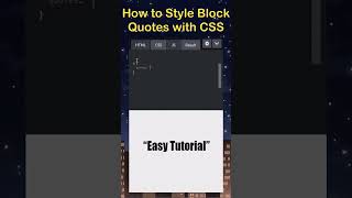 How to Style Block Quotes with CSS - Web Design Tutorial | CSS Daily Tips 🤩😎😁 #shorts