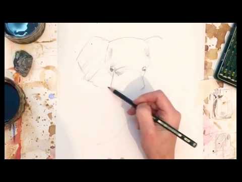 How to draw and paint an elephant easy loose painting