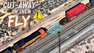 HELPERS CUT-AWAY on the FLY at the Top of CAJON PASS - TRAIN MEETS - TRAIN RACES - Non Stop Action