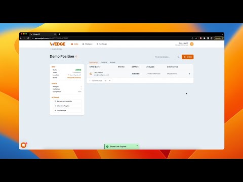 Share Interviews fast & easy, with Wedge!