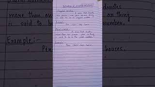 definition of singular and plural #short