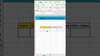 Multiple Use Enter key in excel.  #excel #exceldataanalytics #datascience #exceltech #exceltips