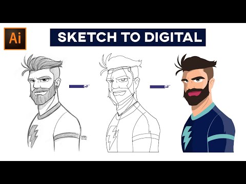 Sketch to Digital | Adobe illustrator | Thani Creation
