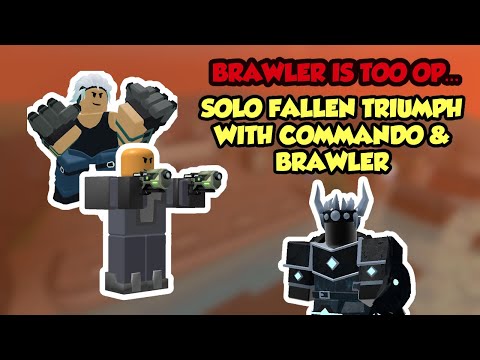 SOLO FALLEN TRIUMPH WITH COMMANDO & BRAWLER | Tower Defense Simulator | Roblox