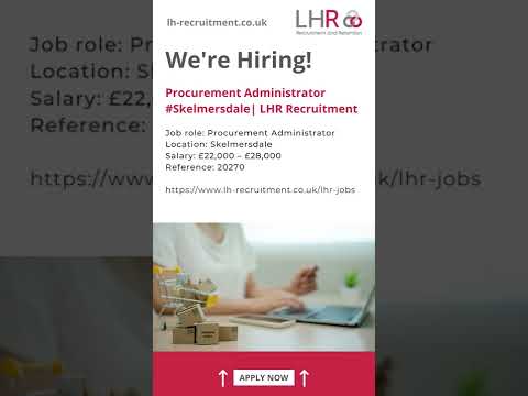 Procurement Administrator Role Available #Skelmersdale | LHR Recruitment