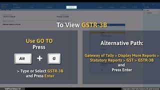 How to View GSTR-3B with Values as per the Portal Data in  | TallyPrime  TallyHelp