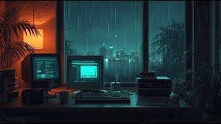 Rainy Night Coding Desk ⌨️🌧️ 3 Hour LoFi Synthwave for Deep Focus & Study | 3 Hour Royalty Free