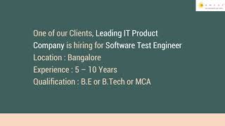Software Test Engineer | Testing Engineer Jobs | Software Testing Jobs | Test Engineer