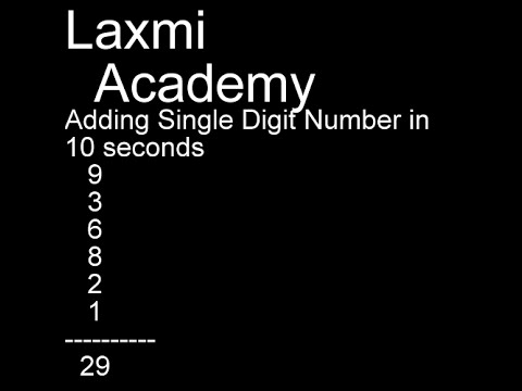 Adding single digit number trick