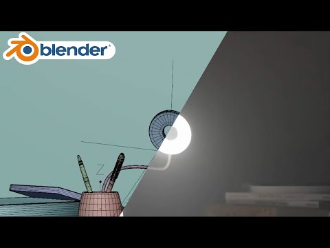 Blender - Desk Lamp - Foggy lighting - Time-lapse