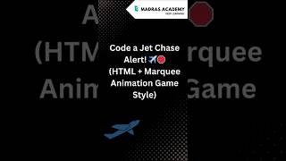 Create a Jet Chase Animation in 60 Seconds! ✈️🚨 | HTML + Marquee Mini Project | #shorts