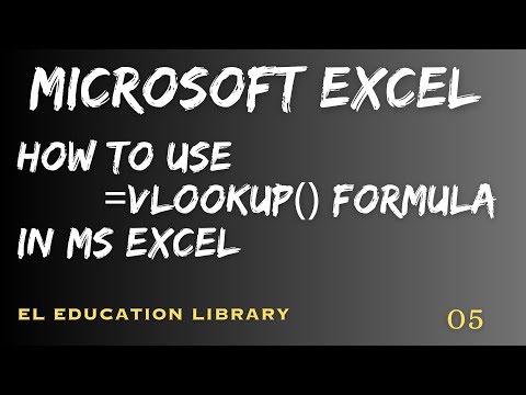 How to use vlookup formula in Ms Excel/ How to use Vlookup function in Ms Excel#ELEducationLibrary