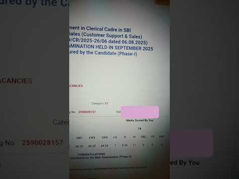 SBI clerk prelims score card is out🔥#exam #bankresult #aspirants #naga