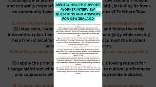 Mental Health Support worker interview questions and answers for New Zealand #interview #nzjobs