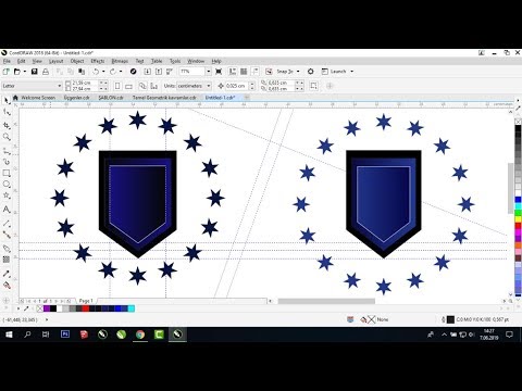 How to Use Guidelines in Coreldraw (with Fit objects to path and interactive fill tools)