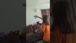 playing with straw bubbles