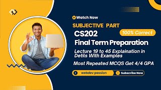 CS202 Final Term Preparation 2025 | Important Subjective Questions & Topics | VU