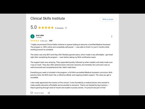 Student Testimonial: Why I Chose Clinical Skills Institute