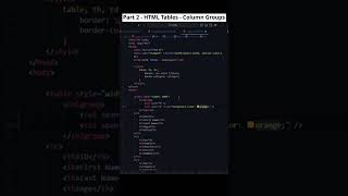 Part 2 - Unlocking HTML Table Colgroup and Col Tag Magic! #htmltables #codewithmayur