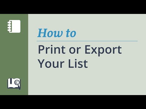 How to Print or Export Your List