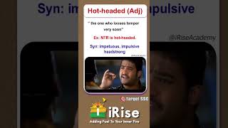 Hot-headed(Adj)#vocabulary #englishgrammar #sscnewbatch  #ssccglclasses #iriseonlineclasses #comedy