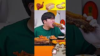 Spicy BBQ Chicken, Crispy Pork Belly, Cheesy Pizza Satisfying Big Bites ASMR MUKBANG