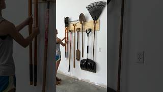 Easy Scrap Wood Yard Tool Organizer #garageorganization #easydiy #organization #scrapwood #garage