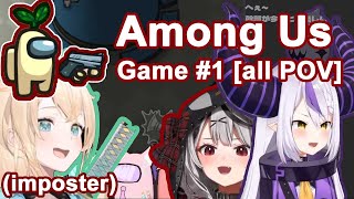 HoloX plays Among Us! All POVs Game #1 [Hololive / Eng sub]