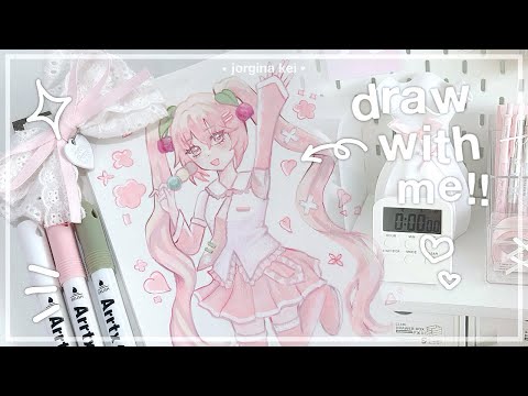 🌸DRAW WITH ME : Sakura Miku ⟡ | testing out cheap 72 set colored pencils ft. Woomer | jorginakei