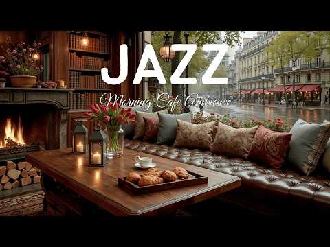 Cozy Spring Jazz Morning Cafe Ambience ~ Relaxing Jazz Music for Study & Work