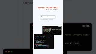 Invalid input shake animation using HTML CSS #webdesign #webdevelopment #htmldesign #coding #shorts