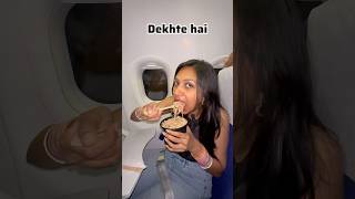 Free Food Challenge in flight ✈️ 😱| Flight Food #shorts #foodchallenge #flight