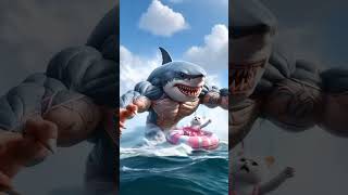 shark attack on kitten #virtualart #techcreatives #artificialimagination #digitalcreation #machine