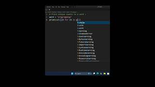 Print unique vowels in a word #shorts #python