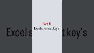 PART 5. Excel shortcut key's ⌨️ #shorts #shortvideo #ytshorts #computereducational #computerscience