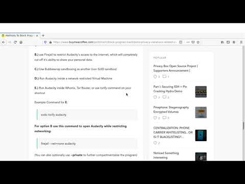 Methods To Block Program Backdoors/Privacy Violations (Audacity Privacy Policy Example)
