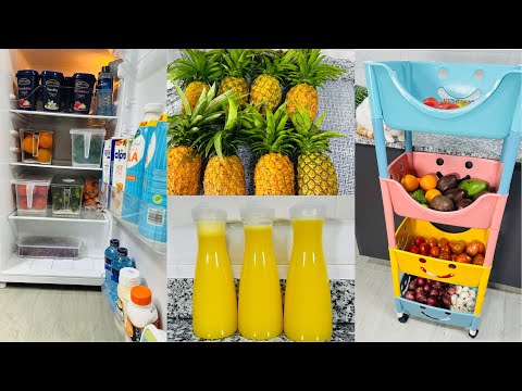 Fridge deep Cleaning||Fridge Restock||How To Organize a small Fridge||Grocery Restock