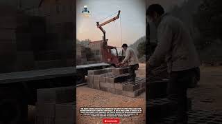 Fast Concrete Block Loading Using a Mini Crane Truck | Smooth Construction Projects #workers