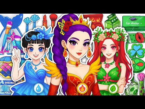 🎀Paper DIY🎀 KPOP DEMON HUNTERS: Rumi Mira Zoey Skincare + Makeup 💄💜 Huntrix Girls ASMR | Hana Paper
