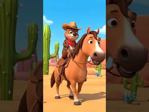 Cute Otter Dressed as a Cowboy Rides a Horse in the Wild West 🤠