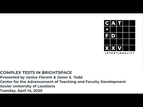 Complex Tests in Brightspace
