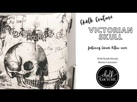 Chalk Couture Victorian Skull Pillow